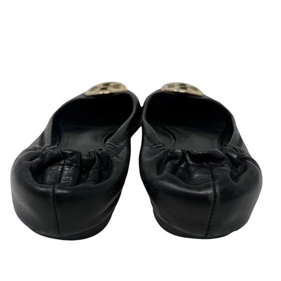 Tory Burch Black Flats with Gold Logo - Picture 6 of 8